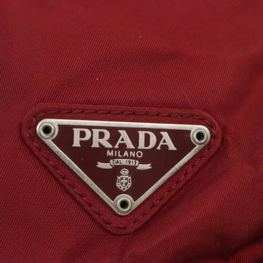 Prada Red Nylon Top-Handle Satchel